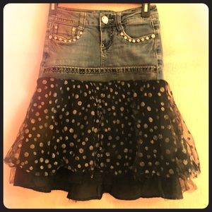 Blingy handmade jean skirt.